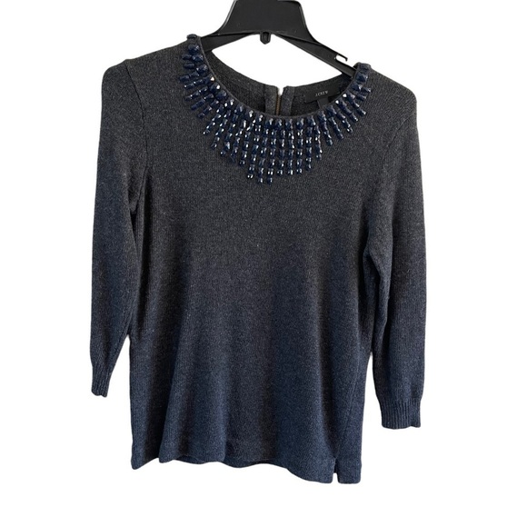 J.Crew jeweled starburst crew neck wool rabbit hair sweater EUC super soft XXS - Picture 3 of 10